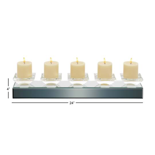 24" Clear Mirror Glam Candlestick Holder